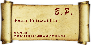 Bocsa Priszcilla névjegykártya